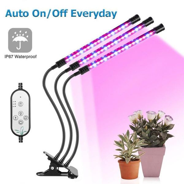 

waterproof 5-segment led grow light full spectrum lamp holder clip-on phyto lamps for indoor plants flowers growth lights