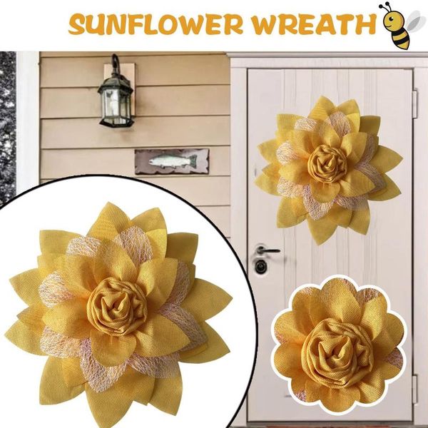 

decorative flowers & wreaths simulation leaf bee sunflowerwreath artificial garland hanging pendants wedding door ornaments mother's da