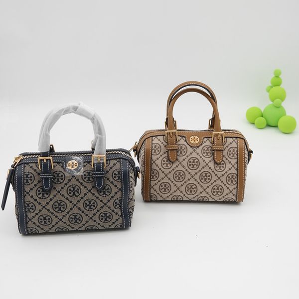 

luxury tb family small jacquard cloth collage cowhide pillow handbag women's bag