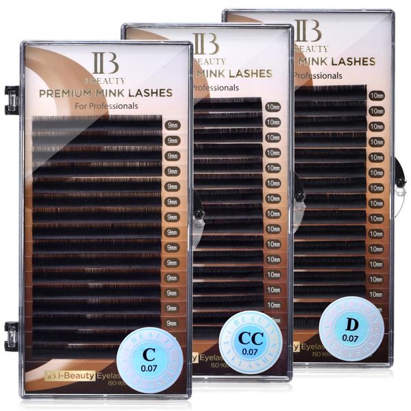 

beauty eyelash extension premium real mink eyelashes cc ss d curl ibeauty volume lash origianl ib korea 7-16mm false