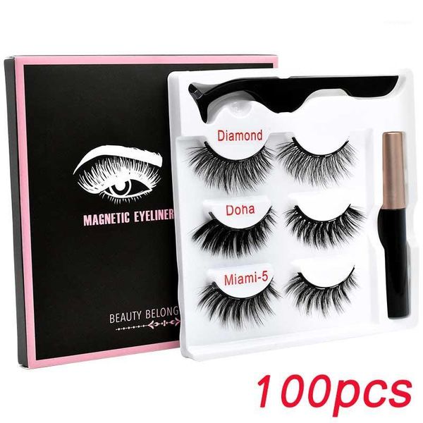

100pcs 5 magnet eyelash magnetic liquid eyeliner false eyelashes tweezer set long lasting extension wholesale1