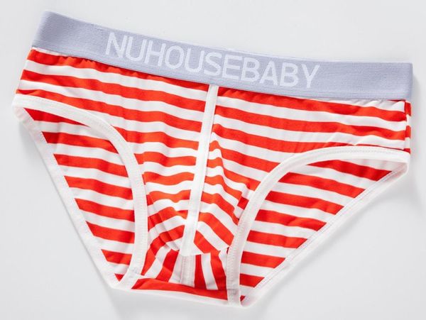 

underpants men's briefs stripe cotton low waist convex pouch man underwear men lingerie comfortable femme mens pants, Black;white