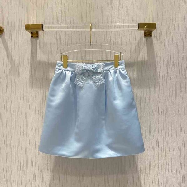 

dress miao family 21 spring and summer crystal embroidery bowknot nail bead skirt pleated girl wind thin high waist puffy, White;black