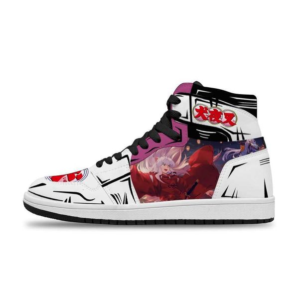 

japanese anime cartoon inuyasha diy printed running non-slip basketball shoes for men's fashion shoe8eus