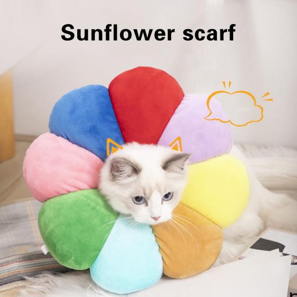 

cat collars & leads sunflower elizabeth ring colored anti-bite and anti-licking pet supplies general soft protective collar for cats dogs