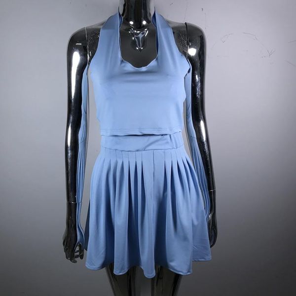 

women's tracksuits street vest short skirt suit hiphop rap 1of1 y2k tank, Gray