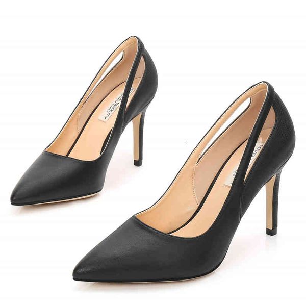 

sandals female genuine leather women pumps thin high heeled office casual party shoes woman black white summer ladies f0020 abjy
