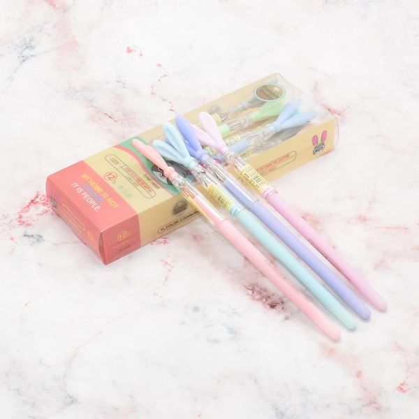 

gel pens a box of stationery ear style pen, cartoon 12 color brick stone pen