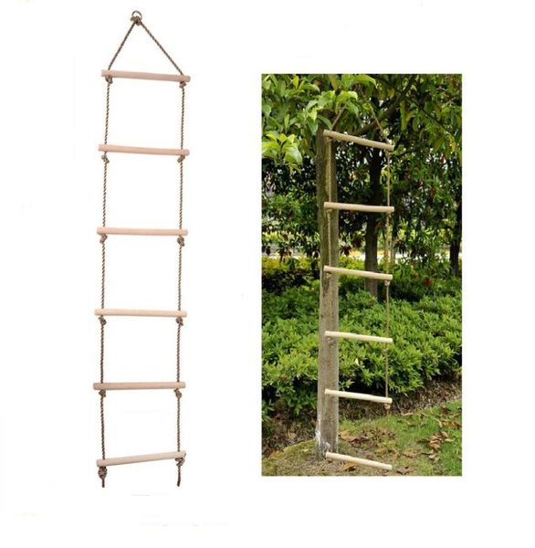 

outdoor gadgets wooden children fitness toy rope ladders climbing game train safe sports