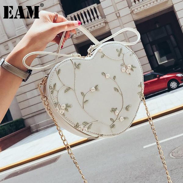 

evening bags [eam] women small cute chain lace handbag pu leather flap personality all-match crossbody shoulder bag fashion 2021 18a2782