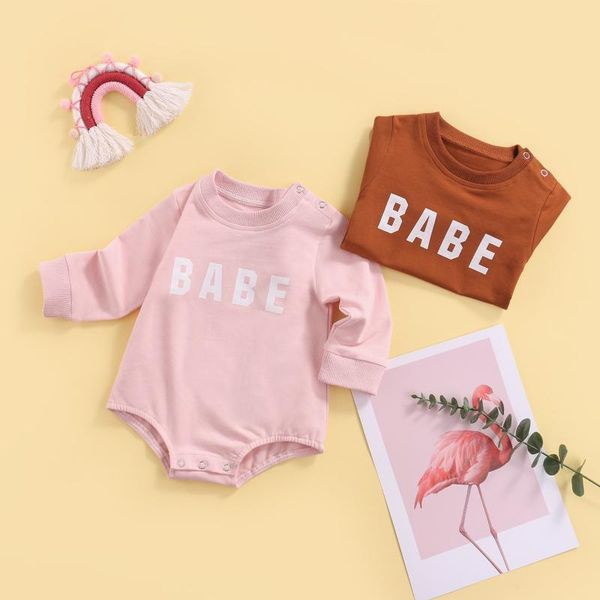 

rompers 0-24m born infant baby girls boys bodysuit letter-printed long-sleeved jumpsuits outfit clothes, Blue