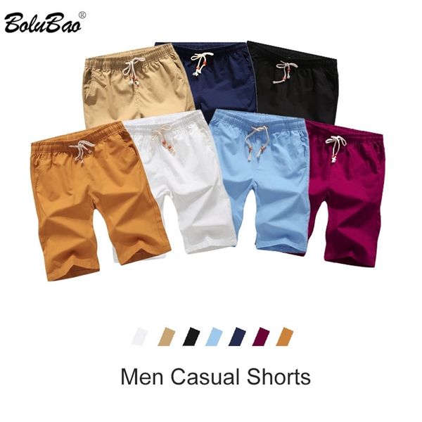

bolubao summer brand men solid shorts men's drawstring casual comfortable breathable male 210629, White;black