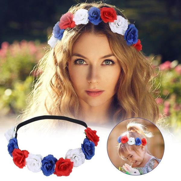 

decorative flowers & wreaths bride flower crown hair band wedding floral headband princess wreath girls headdress party elastic garland acce