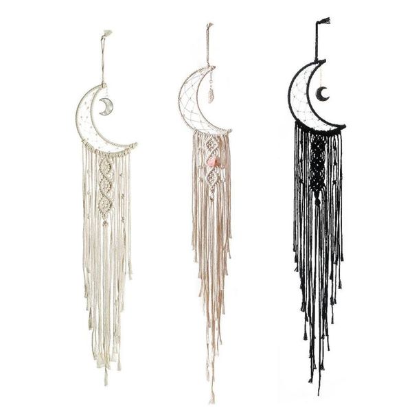 

tapestries moon macrame tapestry wall woven dream catcher hanging room decoration farmhouse dorm decor gift
