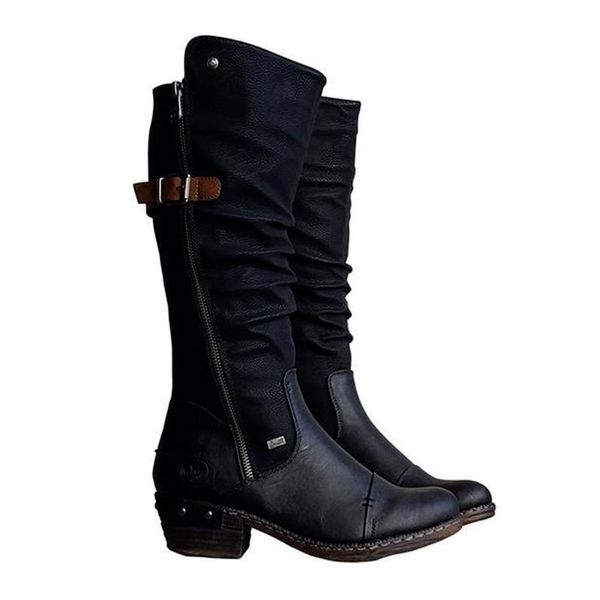 

boots women fashion side zipper, Black