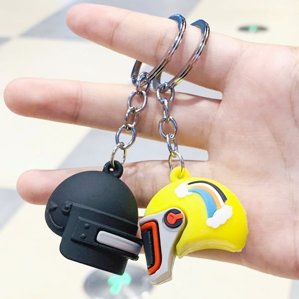 

10pieces/lot new motorcycle helmet keychain female mens hard hat heavy metal rock car keychain bag keychain gift jeep key kingdom hearts, Silver