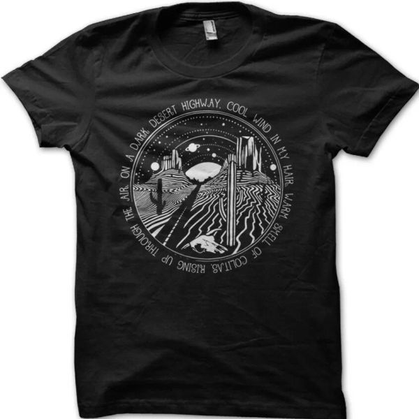 

california lyrics eagles printed t-shirt 9061, White;black