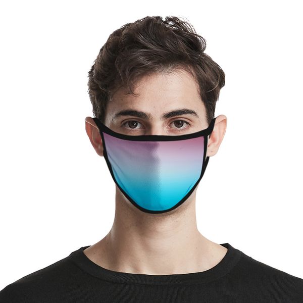 

trendy ice silk fabric washable gradient 3d fashion printed mask