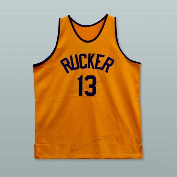 

custom rucker park nyc 13 basketball jersey sewn orange any name and number quality, Black;red