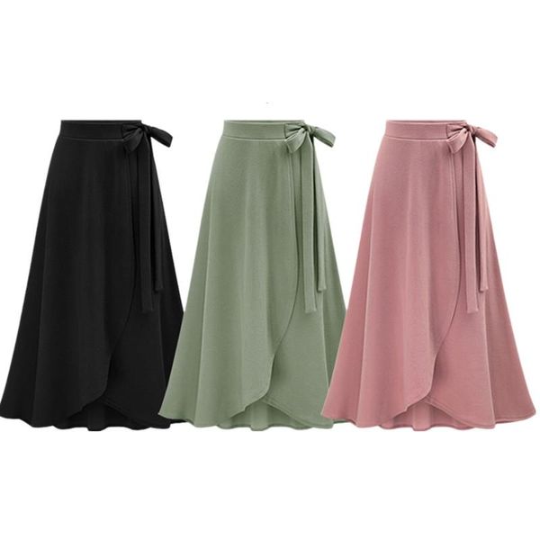 

skirts m-6xl women's bohemian irregular bow skirt lady autumn versatile long fashion plus-size ladies midi pink black