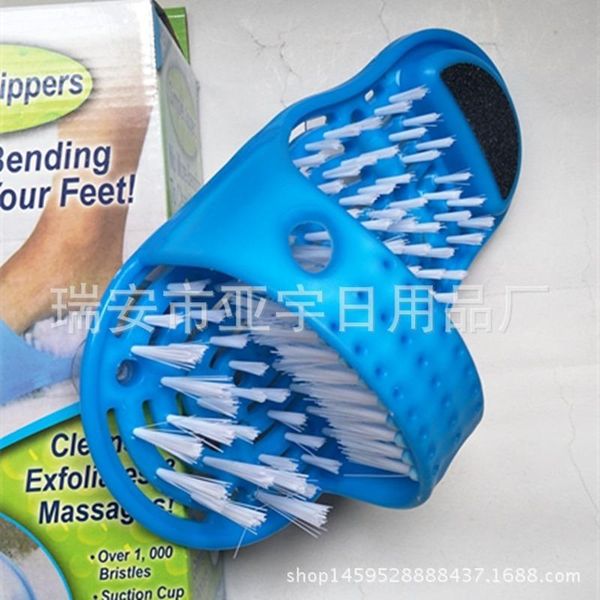

slippers wash foot slipper bathroom massage suction cup, Black
