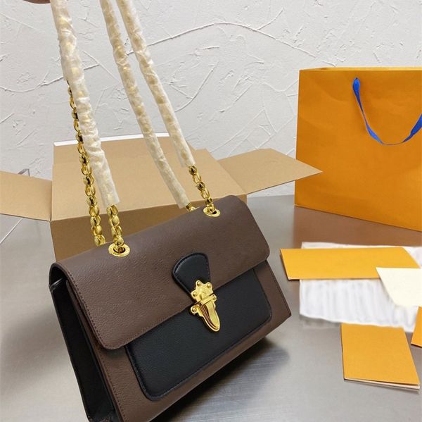 

designer bag 2021 cassic old flower leather chain shoulder bags fashion handbags crossbody three color size 26 * 17cm gift box