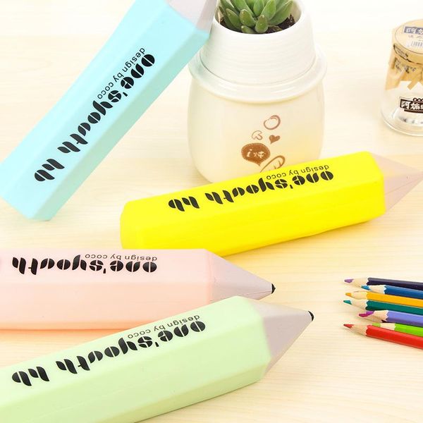 

kawaii student long silicone pencil case child waterproof pen pouch storage bags stationery office school supplies c18 d20
