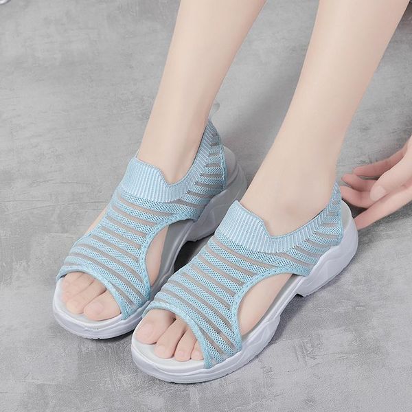 

gladiator platform women's sandals summer gingham shoes women quality mesh for sandalias de mujer size:35-42 dress, Black
