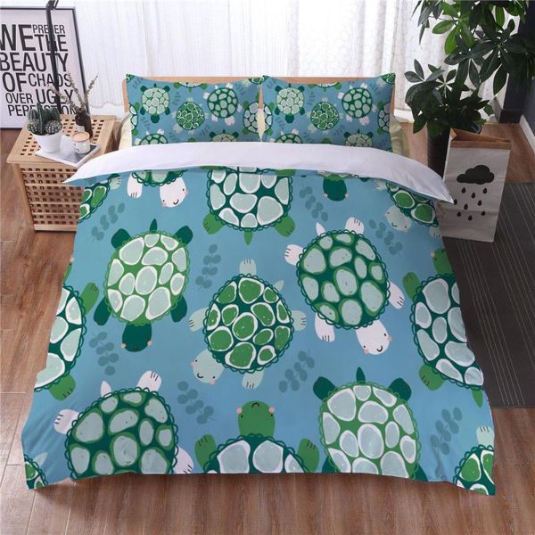

bedding sets tortoise duvet cover pillowcase cute animals home dorm set microfiber bedspread 3d printing bed linen bedroom decor