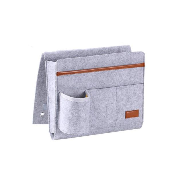 

bedside caddy organizer bag holder with 5 pockets felt hanging storage for bed rails dorm sofa bags