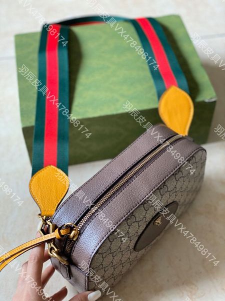 

handbag 21 new double head camera cowhide printing small square bag same wide shoulder belt single shoulder messenger bag