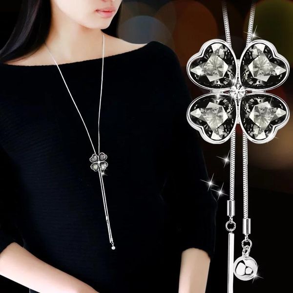 

pendant necklaces crystal long necklace, Silver