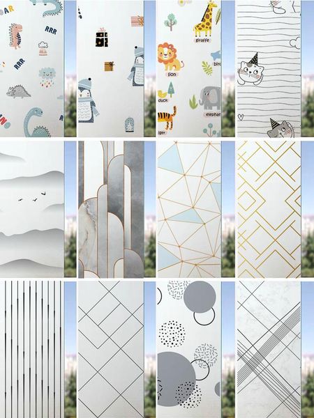 

window stickers glass sticker frosted film bathroom light transmission and opaque anti-light grille privacy shading
