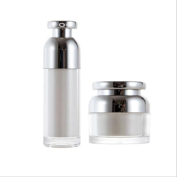 

storage bottles & jars 30g/ml mirror cosmetic container high end round acrylic jar box empty face cream travel lotion bottle 10pcs/lot