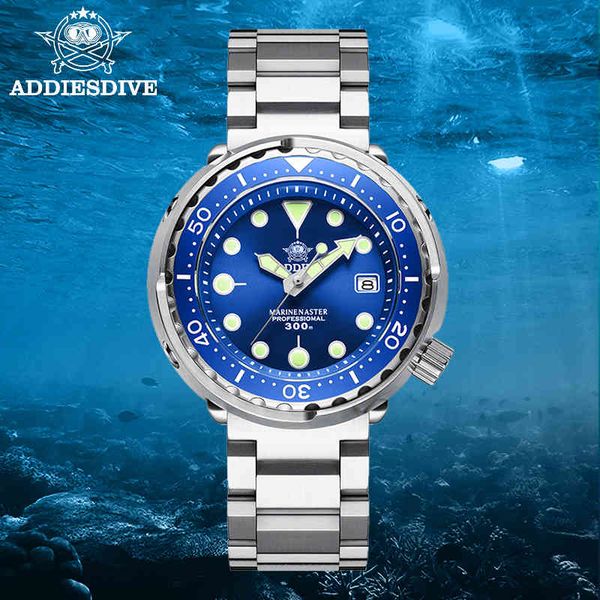 

canned tuna dive watch super luminous nh35 automatic watch man mechanical watch 300m diver watches sapphire crystal 1975 blue, Silver