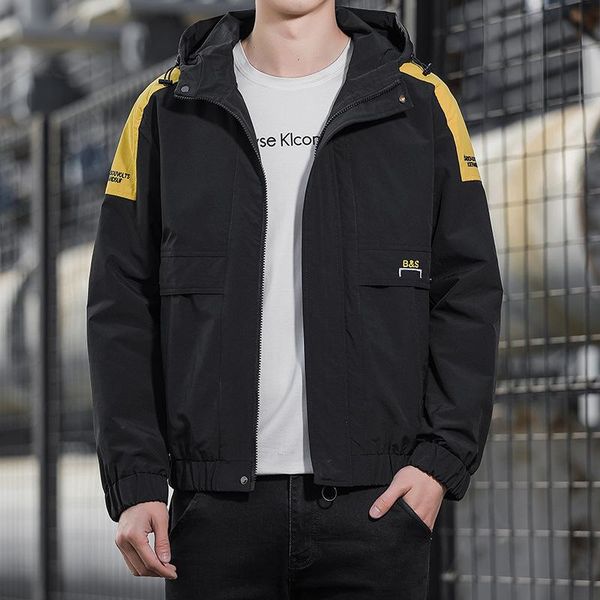 

men's jackets coat spring and autumn 2021 trend handsome versatile jacket large casual top, Black;brown