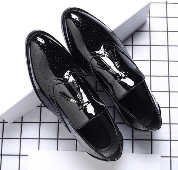 

dress men brown green cowhide yellow shoes work wear style round toe soft-sole fashion business oxfords homme368, Black
