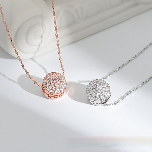 

opal diy accessories sparkle eye-catching, simple and fashionable mosang diamond round star transfer bead necklace, Silver