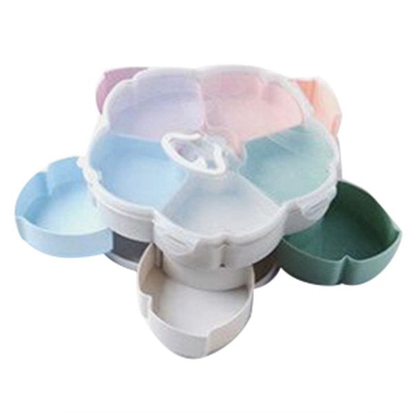 

hanging baskets petal-shape rotating snack box candy tray storage wedding plates double-deck dried fruit organizer c