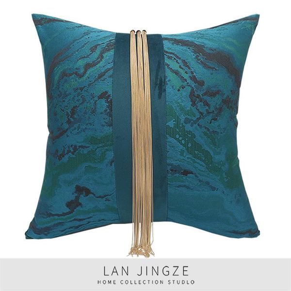 

cushion/decorative pillow lan jingze cushion cover home decorative gold metal tassel sofa pillowcase modern simple throw pillows cushions 45