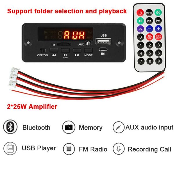

& mp4 players 50w mp3 decoder board 12v bluetooth 5.0 usb tf fm radio module for speaker with handsvoice record
