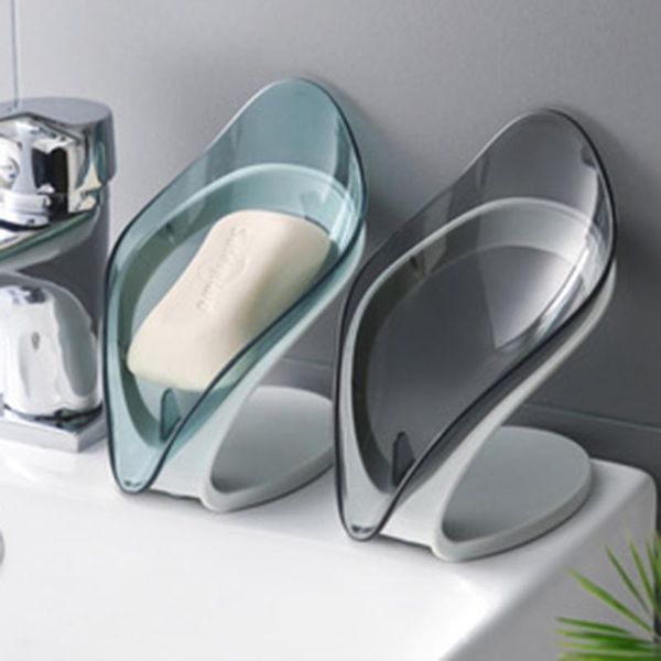 

soap box holder storage drain container punch-keep dry leaves shape for bathroom kitchen k888 dishes