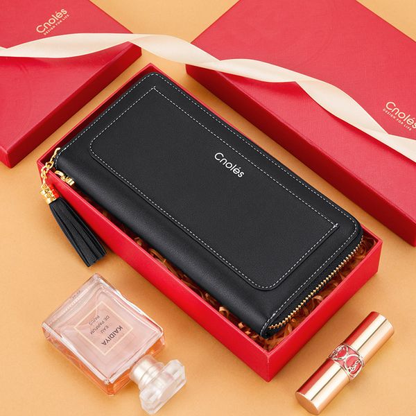 

2021 new women's wallet long large capacity zipper fashion handbag clip