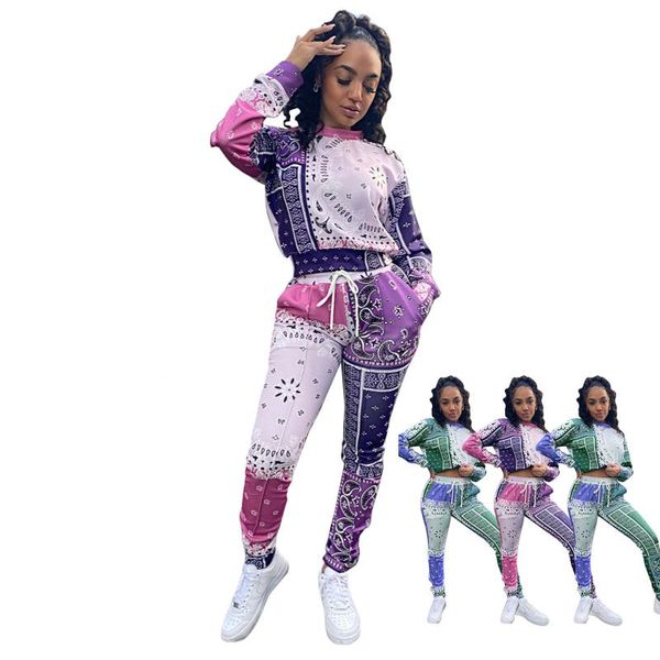 

women's two piece pants bulk items wholesale lots autumn set women bandana print drawstring y2k streetwear fall tracksuit for, White