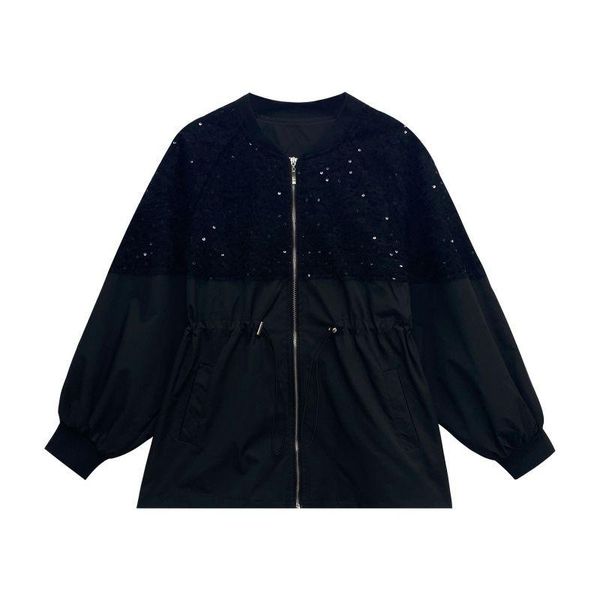 

women's vests 2021 spring autumn jacket womens warm zipper long sleeve casual loose splicing slim female costume outwear, Black;white