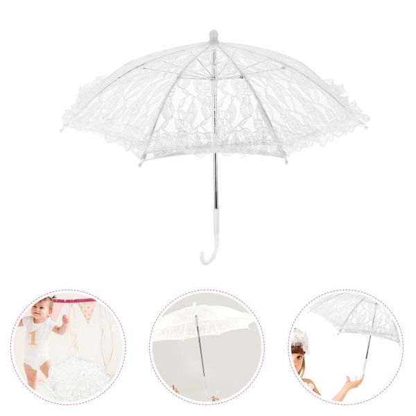 Fans Parasols Spitze Regenschirm exquisite Hochzeit elegante Lady -Pographie -Requisiten