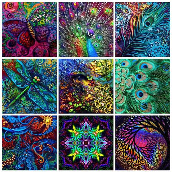 

diamond painting huacan 5d full drill square animal kits diy embroidery feather pictures of rhinestones mosaic wall art
