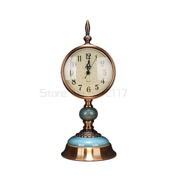 

desk & table clocks chinese clock ceramic ice crack american ornament light luxury silent pendulum