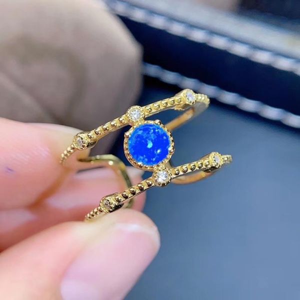 

cluster rings gift real and natural the giftfor your girl friend opal ring 925 sterling silver fine jewelry, Golden;silver