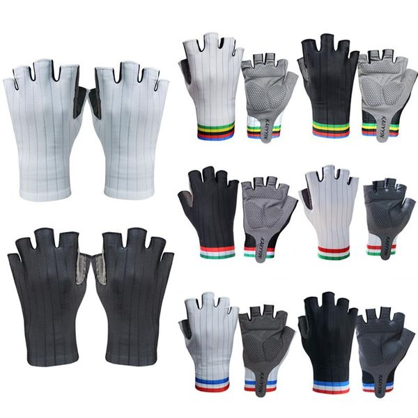 

cycling gloves washable bike men women outdoor road sports team half finger guantes ciclismo accessories, Black